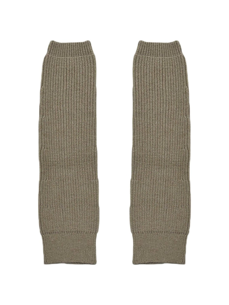 Guêtres femme, chaussettes hautes tricotées, accessoires jambes hiver, maille chaude douce, yoga danse streetwear, modèle Komine - Guêtre - Taupe