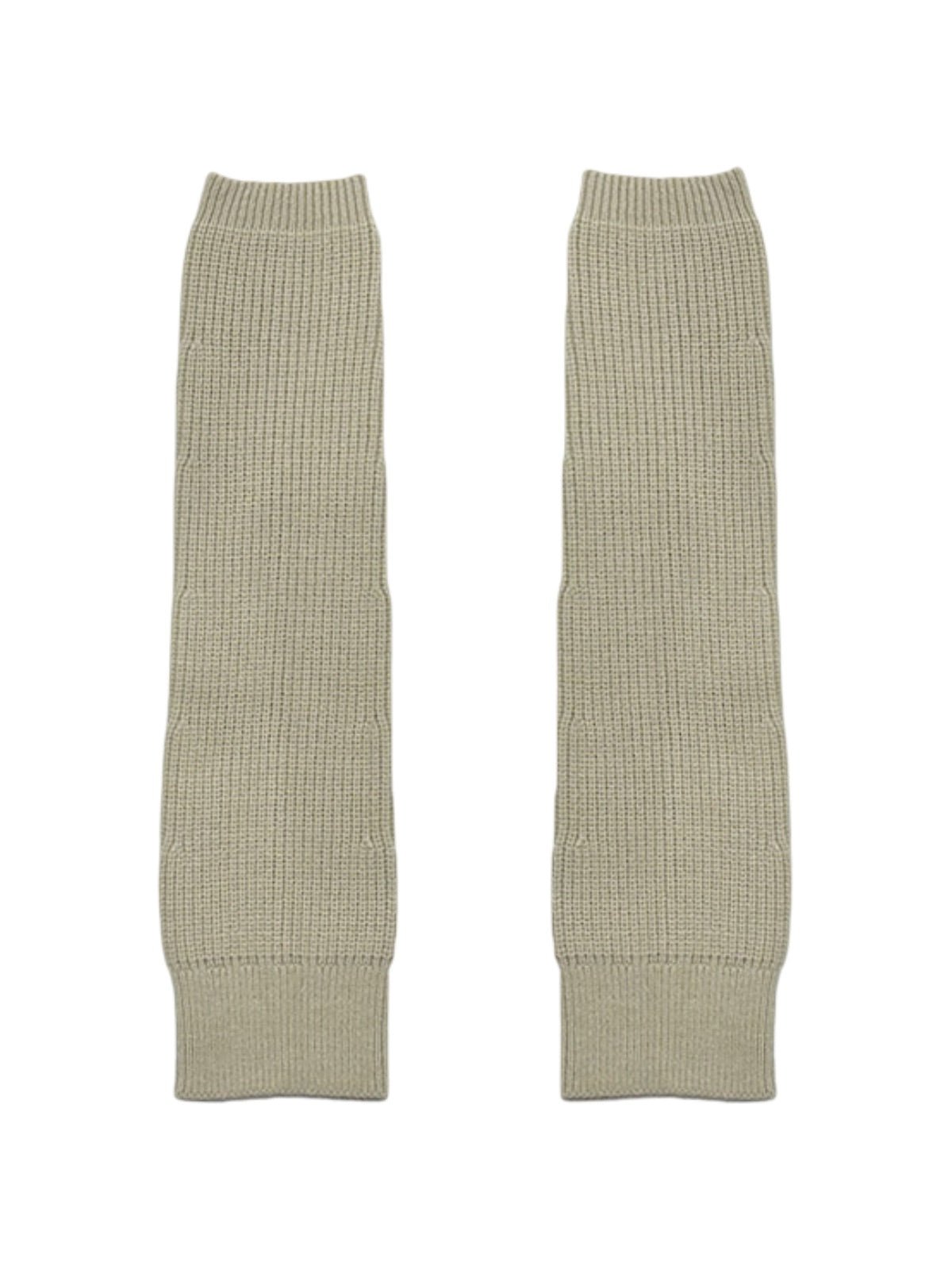 Guêtres femme, chaussettes hautes tricotées, accessoires jambes hiver, maille chaude douce, yoga danse streetwear, modèle Komine - Guêtre - Beige