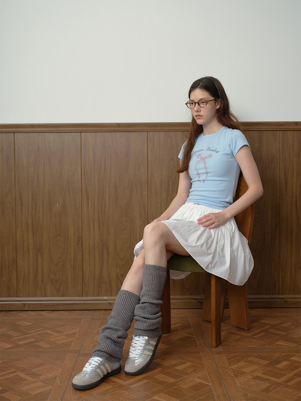 Guêtres femme, chaussettes hautes tricotées, accessoires jambes hiver, maille chaude douce, yoga danse streetwear, modèle Komine - Guêtre - Gris