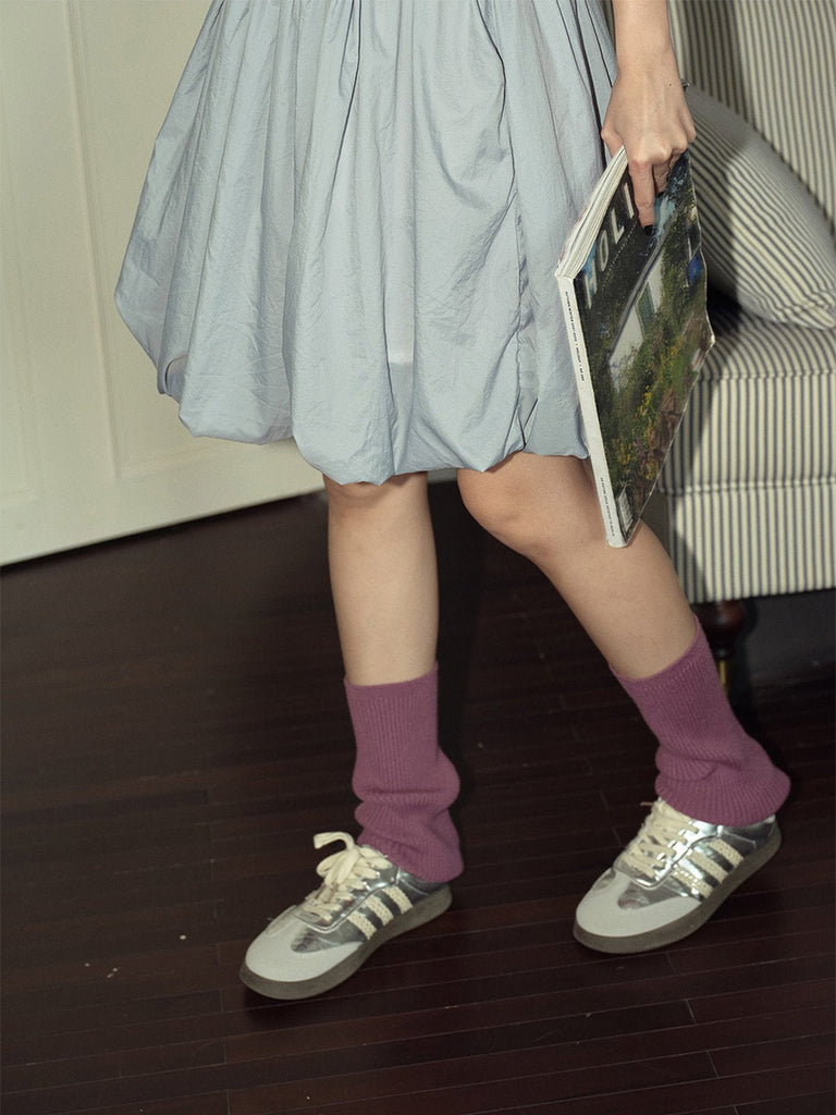 Guêtres femme, guêtres tricot, hautes, chaussettes sans pied, accessoires automne hiver, guêtres chaudes et colorées, modèle Wunzy - Guêtre - Violet