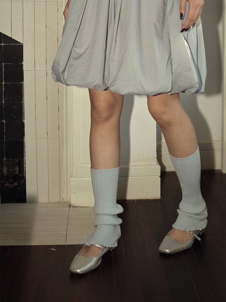 Guêtres femme, guêtres tricot, hautes, chaussettes sans pied, accessoires automne hiver, guêtres chaudes et colorées, modèle Wunzy - Guêtre - Gris