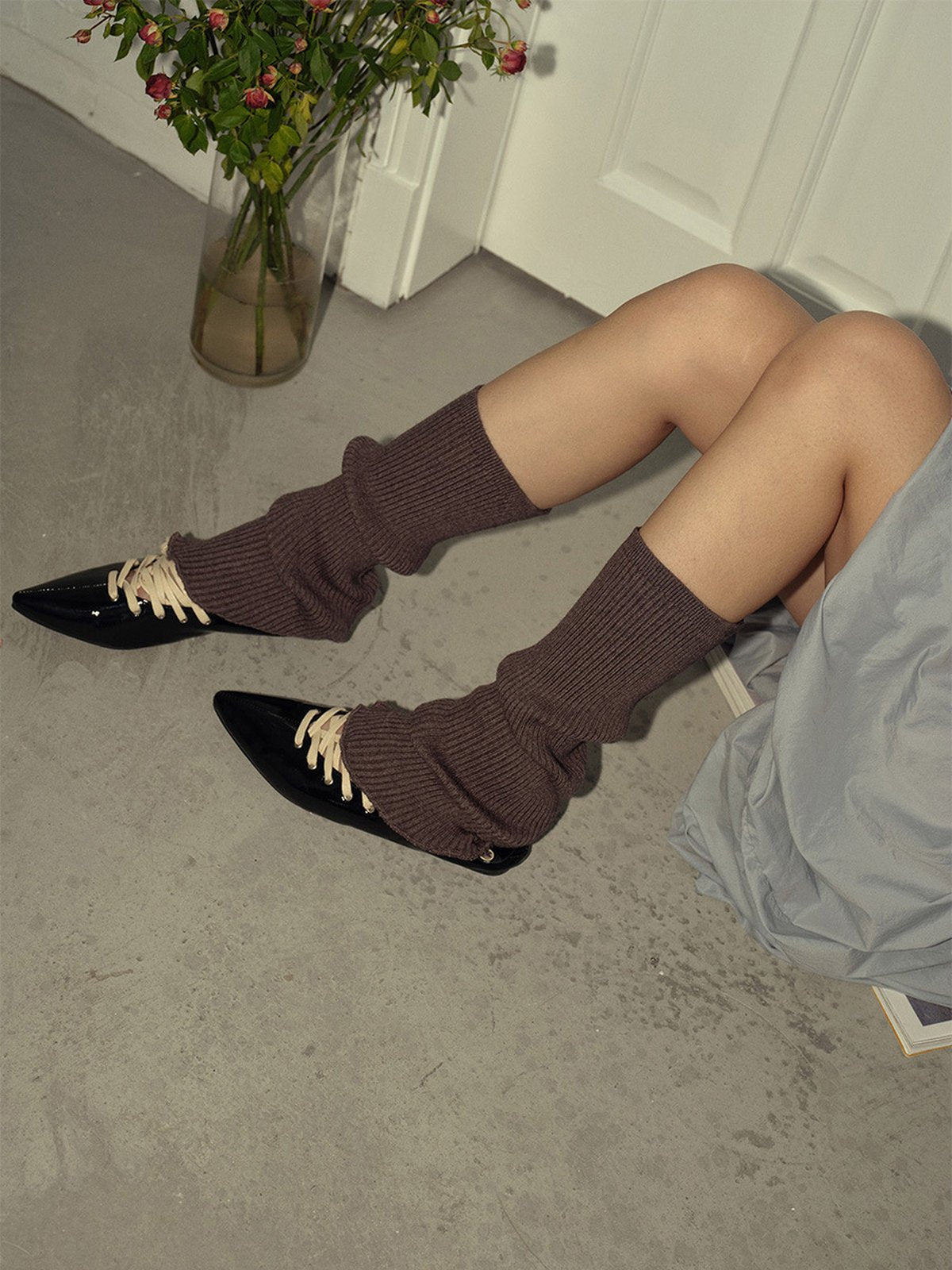 Guêtres femme, guêtres tricot, hautes, chaussettes sans pied, accessoires automne hiver, guêtres chaudes et colorées, modèle Wunzy - Guêtre - Marron
