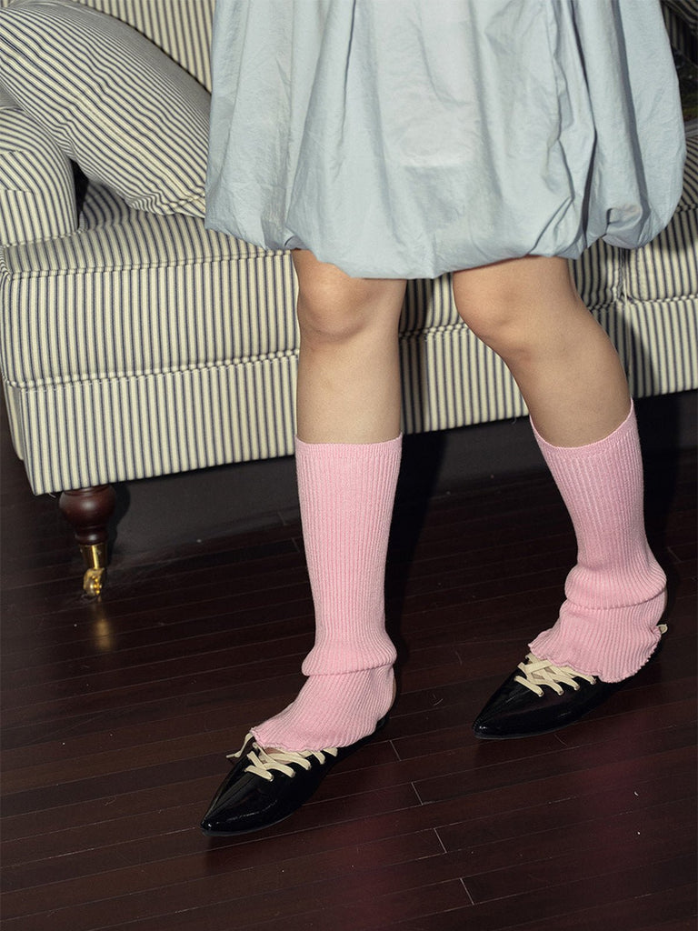 Guêtres femme, guêtres tricot, hautes, chaussettes sans pied, accessoires automne hiver, guêtres chaudes et colorées, modèle Wunzy - Guêtre - Rose