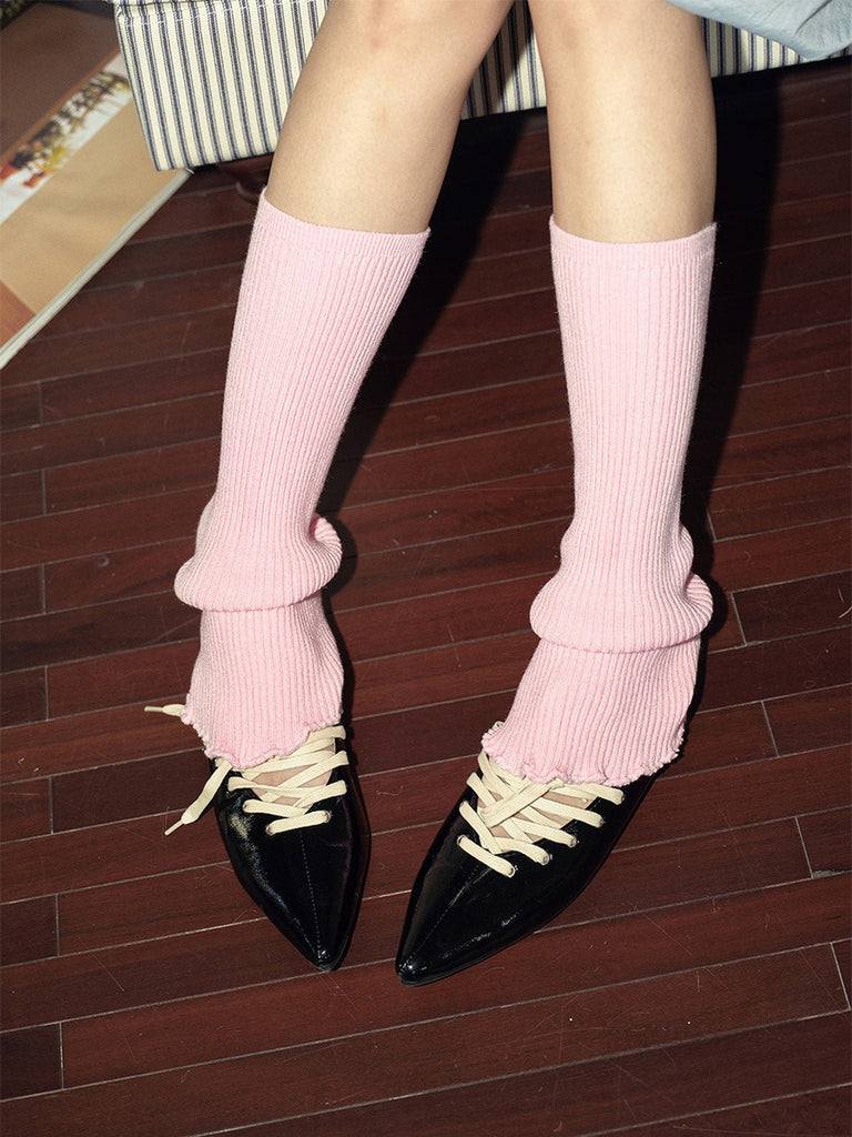 Guêtres femme, guêtres tricot, hautes, chaussettes sans pied, accessoires automne hiver, guêtres chaudes et colorées, modèle Wunzy - Guêtre - Rose
