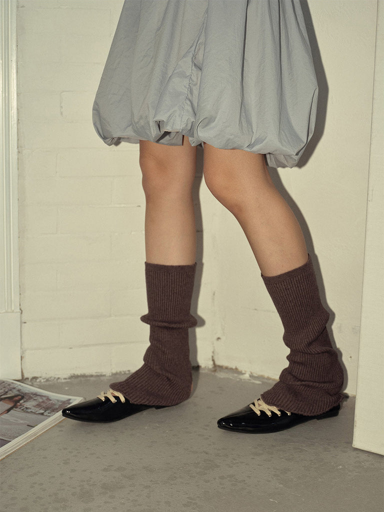 Guêtres femme, guêtres tricot, hautes, chaussettes sans pied, accessoires automne hiver, guêtres chaudes et colorées, modèle Wunzy - Guêtre - Marron