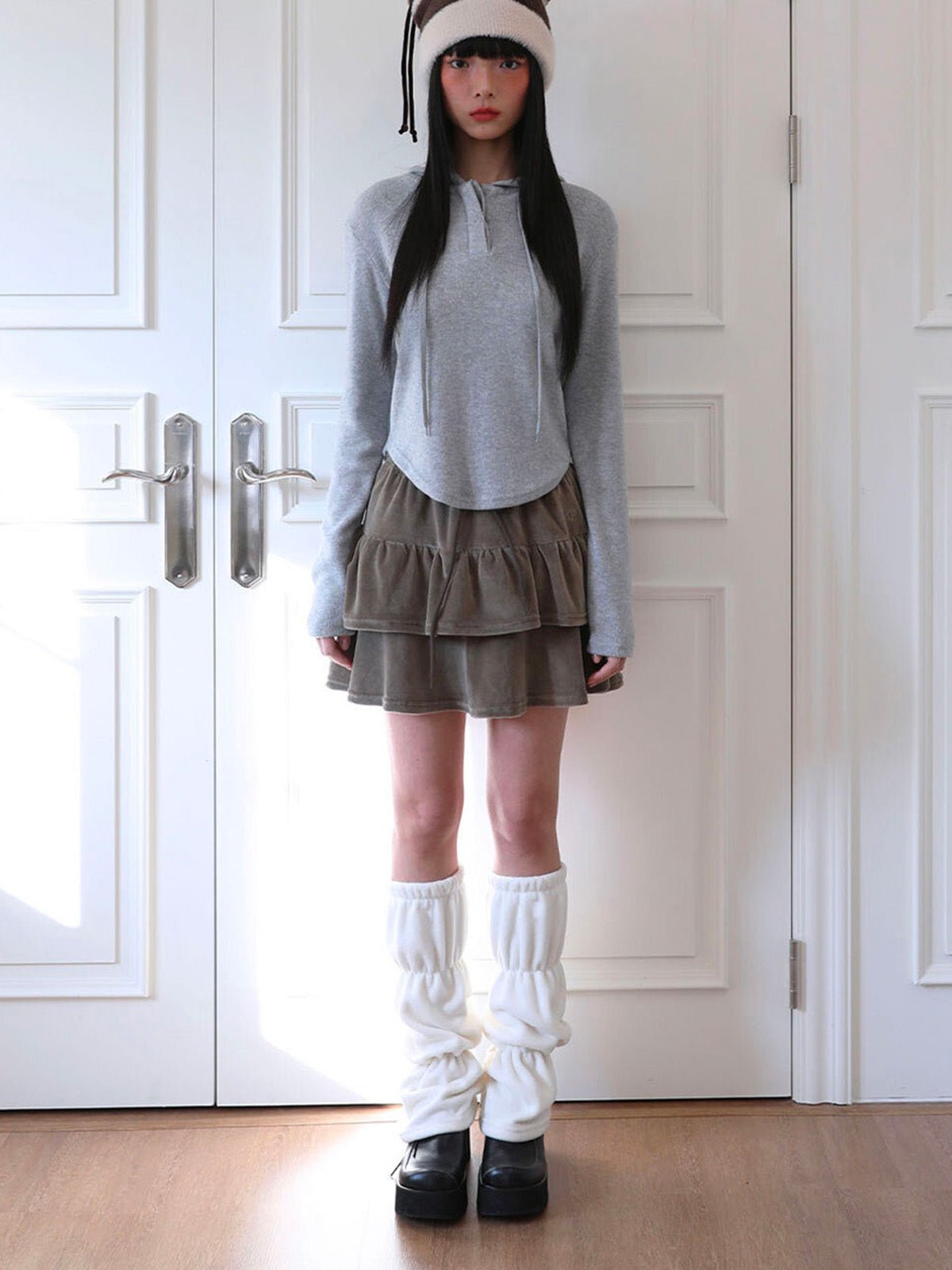 Guêtres femme hiver, accessoires chauds Y2K, jambières polaires épaisses, mode automne hiver, confort doux et stylé, modèle Hilaire - Guêtre - Blanc