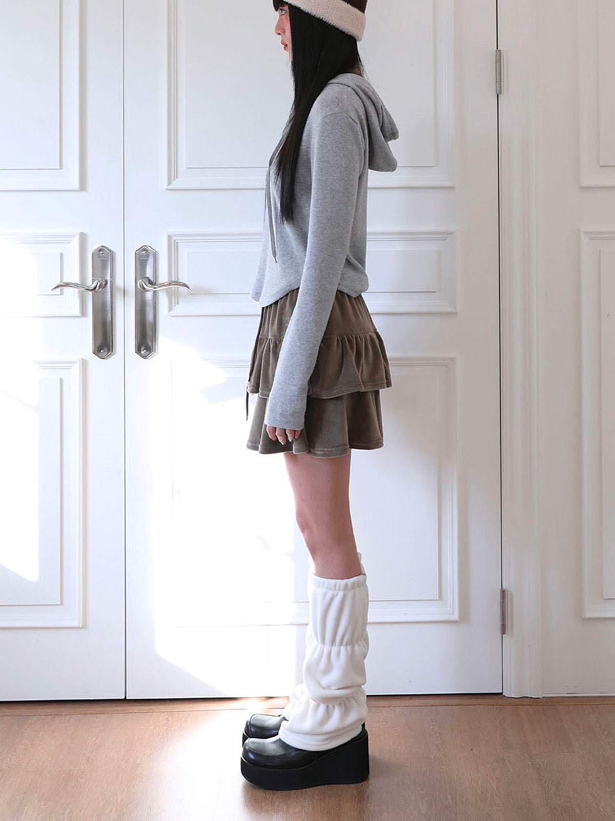 Guêtres femme hiver, accessoires chauds Y2K, jambières polaires épaisses, mode automne hiver, confort doux et stylé, modèle Hilaire - Guêtre - Blanc