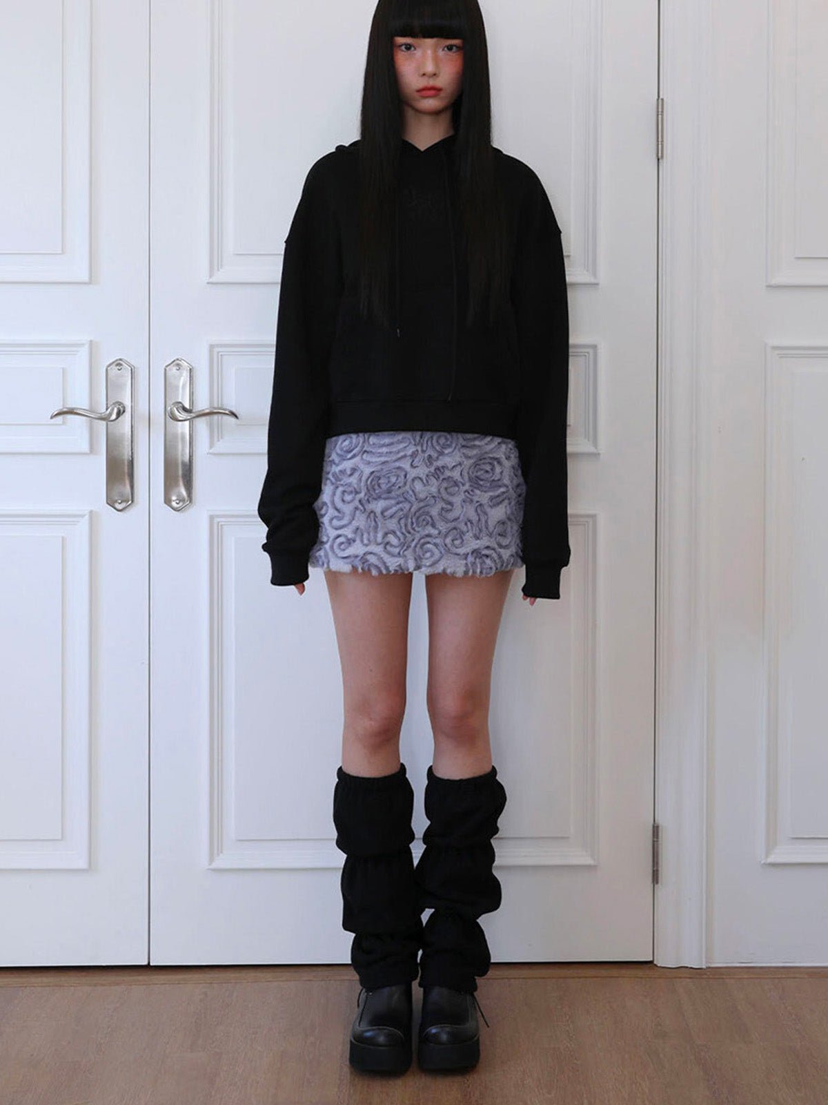 Guêtres femme hiver, accessoires chauds Y2K, jambières polaires épaisses, mode automne hiver, confort doux et stylé, modèle Hilaire - Guêtre - Noir