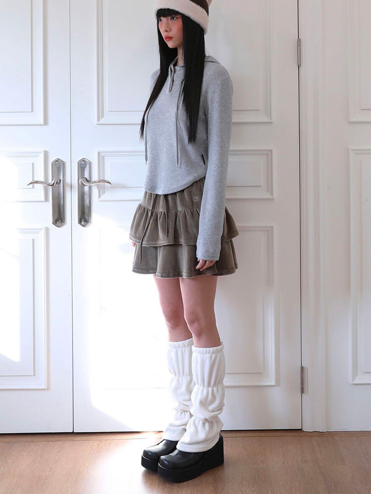 Guêtres femme hiver, accessoires chauds Y2K, jambières polaires épaisses, mode automne hiver, confort doux et stylé, modèle Hilaire - Guêtre - Blanc