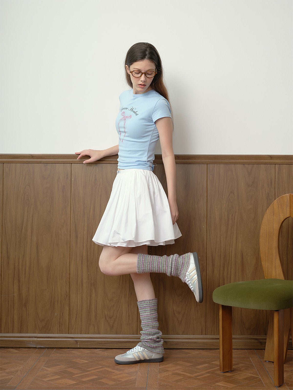 Guêtres femme, tricot doux, laine mélangée, confort thermique, style rétro, motif rayé, automne hiver, accessoire mode, jambe longue, look décontracté, modèle Bussine - Guêtre - Style 3