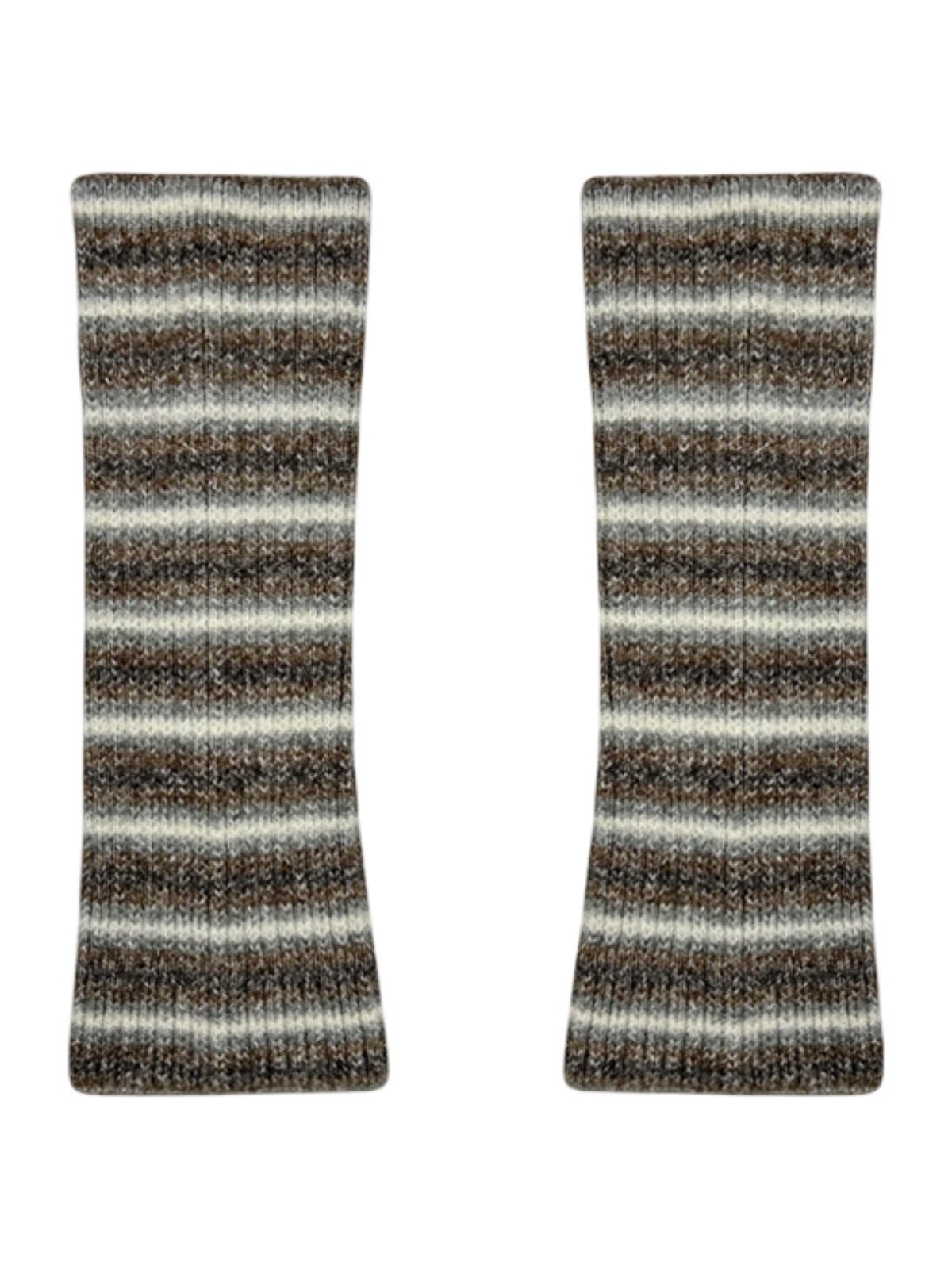 Guêtres femme, tricot doux, laine mélangée, confort thermique, style rétro, motif rayé, automne hiver, accessoire mode, jambe longue, look décontracté, modèle Bussine - Guêtre - Style 4