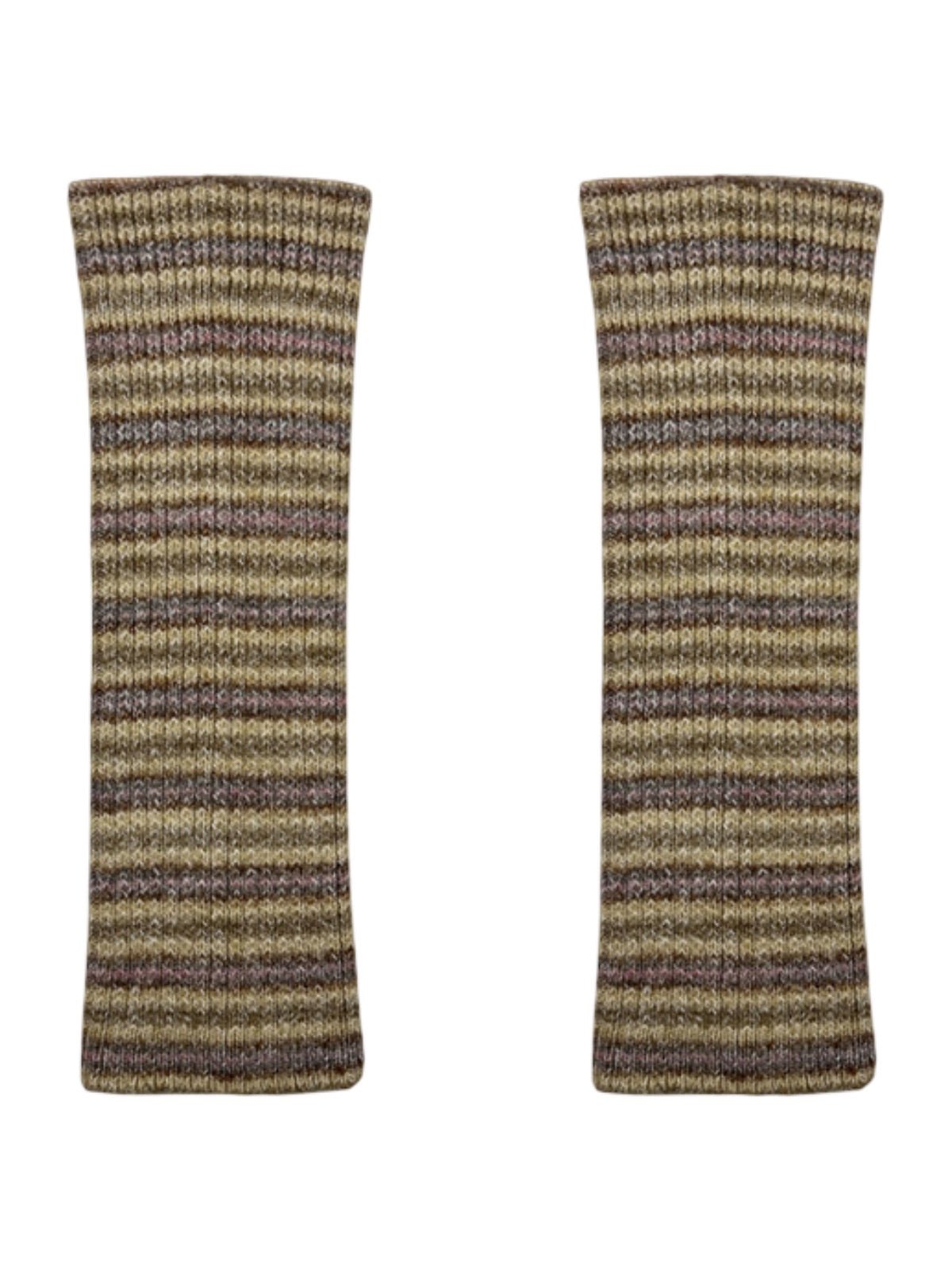 Guêtres femme, tricot doux, laine mélangée, confort thermique, style rétro, motif rayé, automne hiver, accessoire mode, jambe longue, look décontracté, modèle Bussine - Guêtre - Style 2