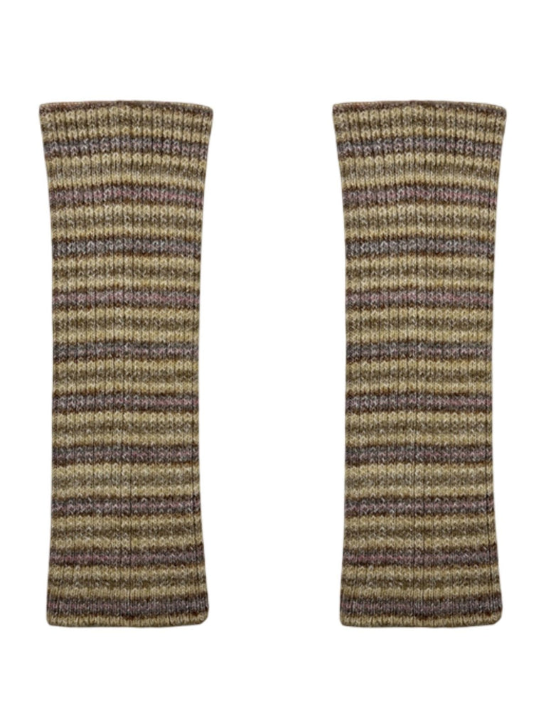Guêtres femme, tricot doux, laine mélangée, confort thermique, style rétro, motif rayé, automne hiver, accessoire mode, jambe longue, look décontracté, modèle Bussine - Guêtre - Style 2