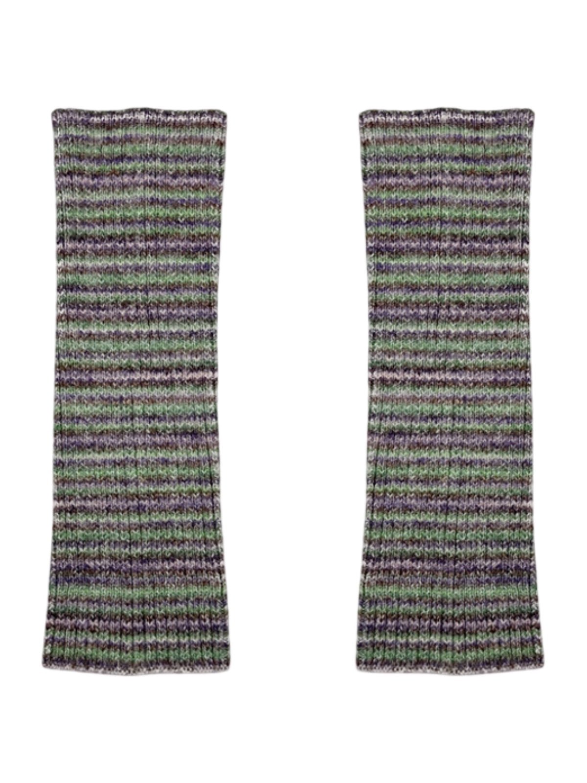 Guêtres femme, tricot doux, laine mélangée, confort thermique, style rétro, motif rayé, automne hiver, accessoire mode, jambe longue, look décontracté, modèle Bussine - Guêtre - Style 3