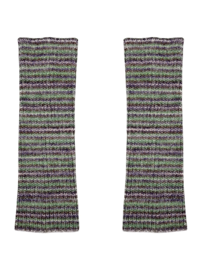 Guêtres femme, tricot doux, laine mélangée, confort thermique, style rétro, motif rayé, automne hiver, accessoire mode, jambe longue, look décontracté, modèle Bussine - Guêtre - Style 3