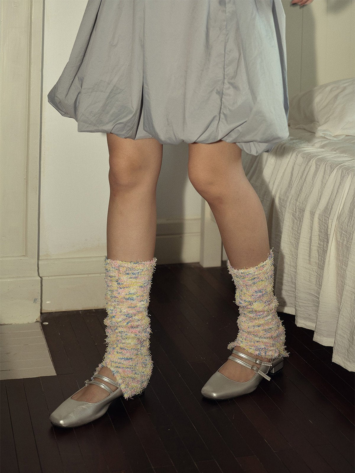 Guêtres femme, tricot moelleux, couleurs pastel, confort doux, look rétro, accessoire hiver, chaleur jambes, style moderne, mode japonaise, modèle Filine - Guêtre - Multicolore 1