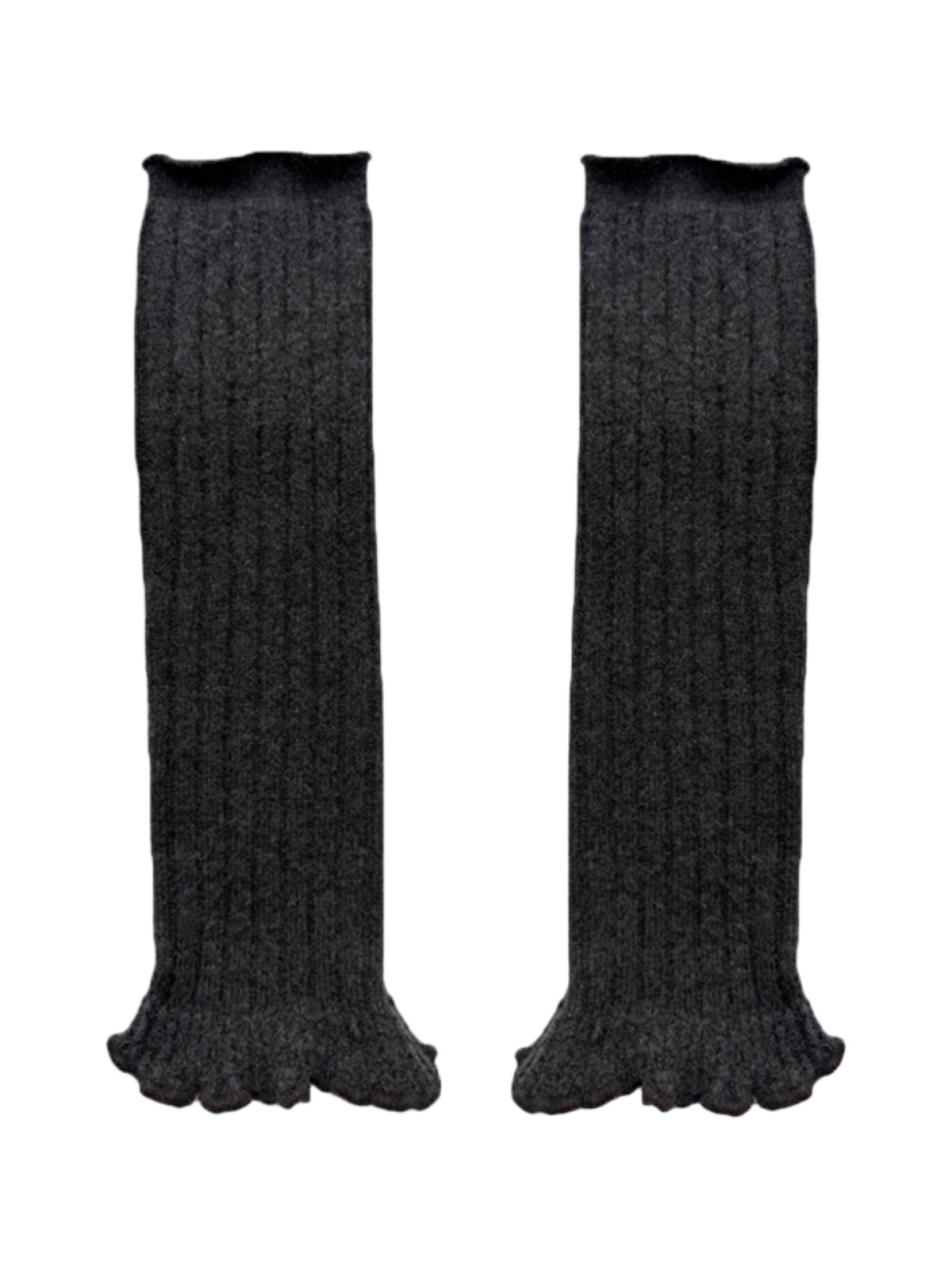 Guêtres laine mélangée, jambières maille douce, accessoires hiver femme, chaussettes longues chaudes, style danseuse confortable, modèle Penzie - Guêtre - Café