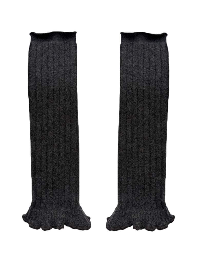 Guêtres laine mélangée, jambières maille douce, accessoires hiver femme, chaussettes longues chaudes, style danseuse confortable, modèle Penzie - Guêtre - Café