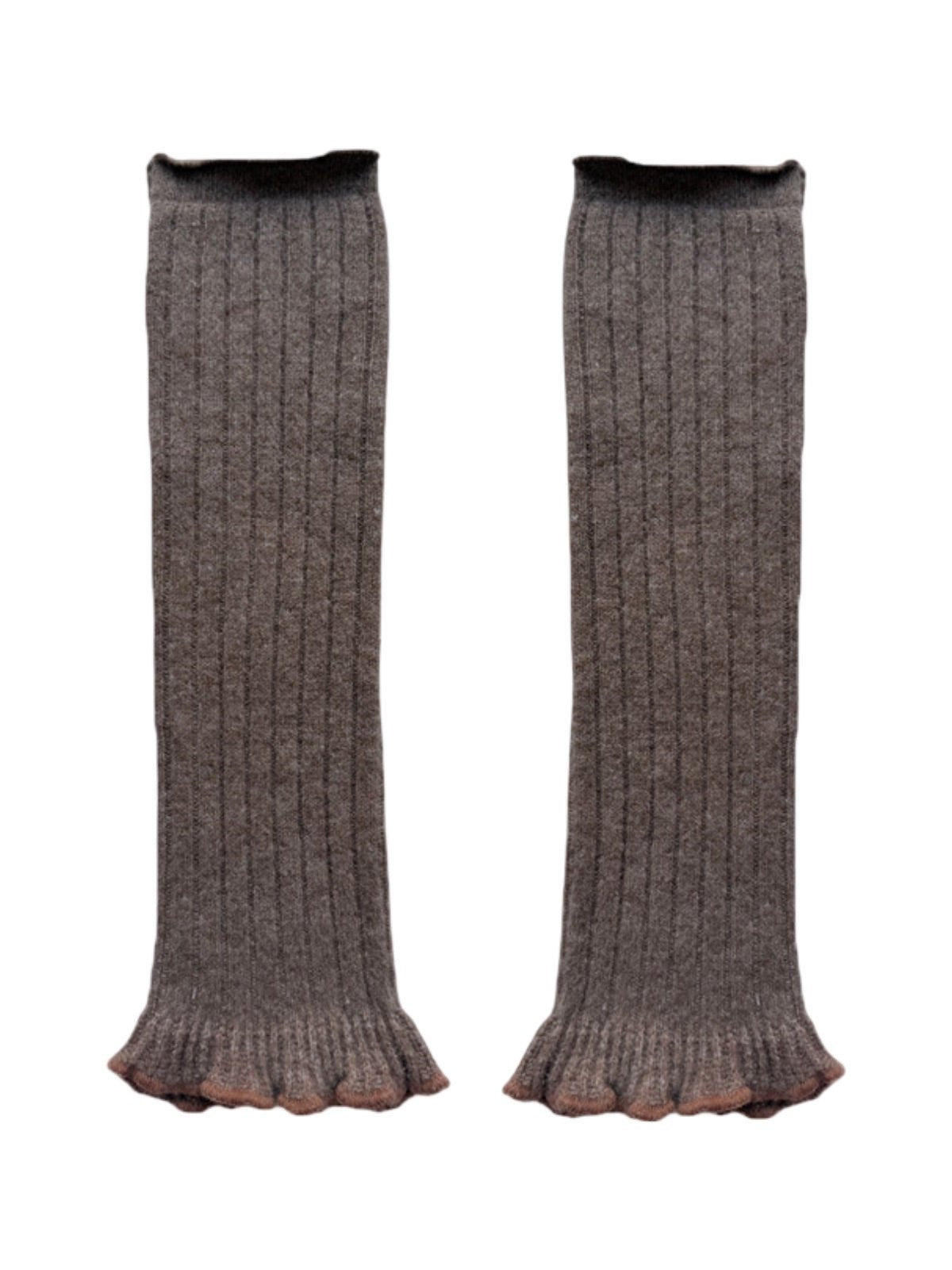Guêtres laine mélangée, jambières maille douce, accessoires hiver femme, chaussettes longues chaudes, style danseuse confortable, modèle Penzie - Guêtre - Camel