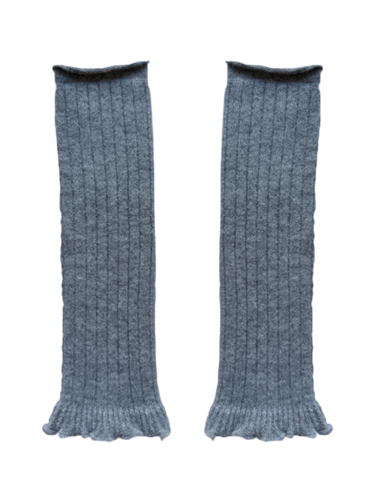Guêtres laine mélangée, jambières maille douce, accessoires hiver femme, chaussettes longues chaudes, style danseuse confortable, modèle Penzie - Guêtre - Gris