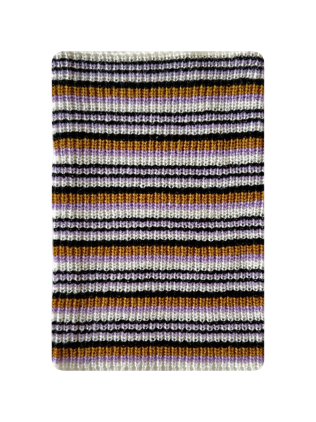 Guêtres oversize tricotées rayées femme, guêtres chaudes laine acrylique, accessoires mode hiver, guêtres hautes colorées, protection jambes stylée, modèle Cérine - Guêtre - Blanc