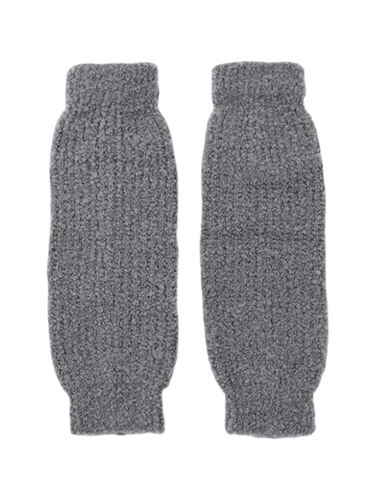Guêtres tricotées chaudes, en laine mélangée, guêtres hautes femme, accessoires hiver confortables, cache - jambes doux et épais, modèle Hapie - Guêtre - Gris