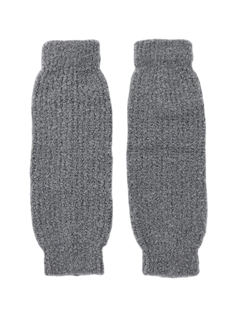 Guêtres tricotées chaudes, en laine mélangée, guêtres hautes femme, accessoires hiver confortables, cache - jambes doux et épais, modèle Hapie - Guêtre - Gris