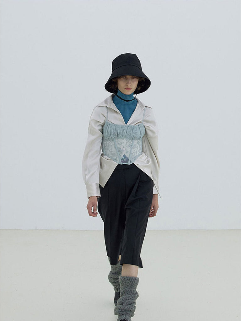 Guêtres tricotées chaudes, en laine mélangée, guêtres hautes femme, accessoires hiver confortables, cache - jambes doux et épais, modèle Hapie - Guêtre - Gris