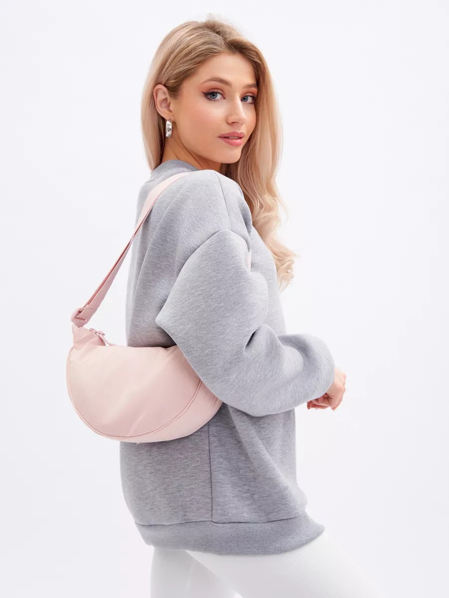 Sacoche nylon femme, sac demi-lune, sac bandoulière léger, sac de poitrine, sac streetwear y2k, modèle Josina
