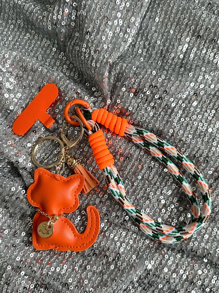 Sleutelhanger kat, zachte sleutelhanger, telefoonkoord, fantasie bedel, trendy accessoire, model Cata
