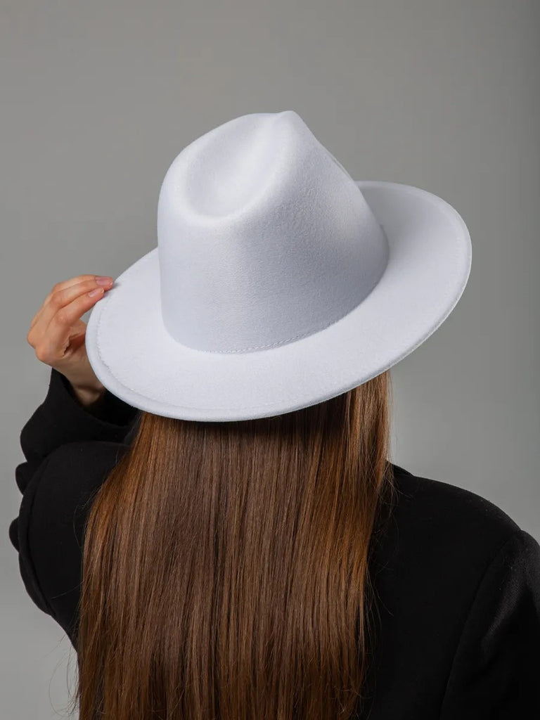 Cappello in feltro unisex, fedora a tesa larga, fascia interna regolabile, protezione solare UPF50+, feltro leggero senza fodera, stile urbano chic, modello Nirma