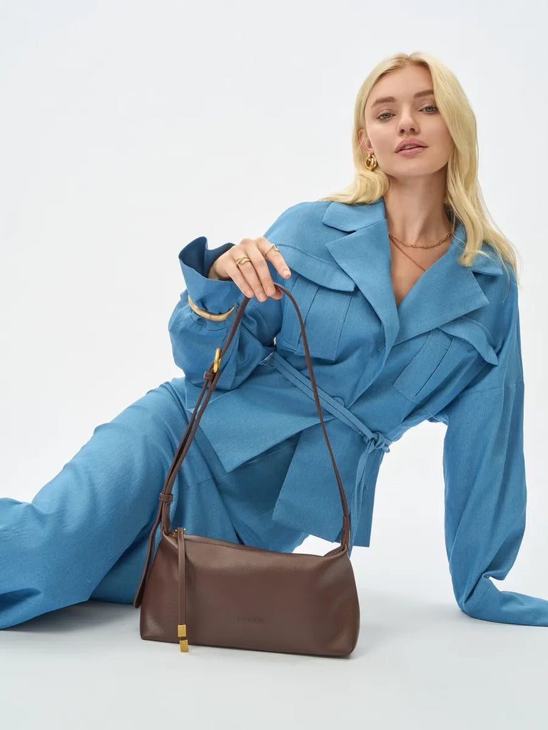 Borsa a baguette, similpelle vegana, hobo di tendenza, tracolla regolabile, pochette inclusa, y2k, modello Déborah