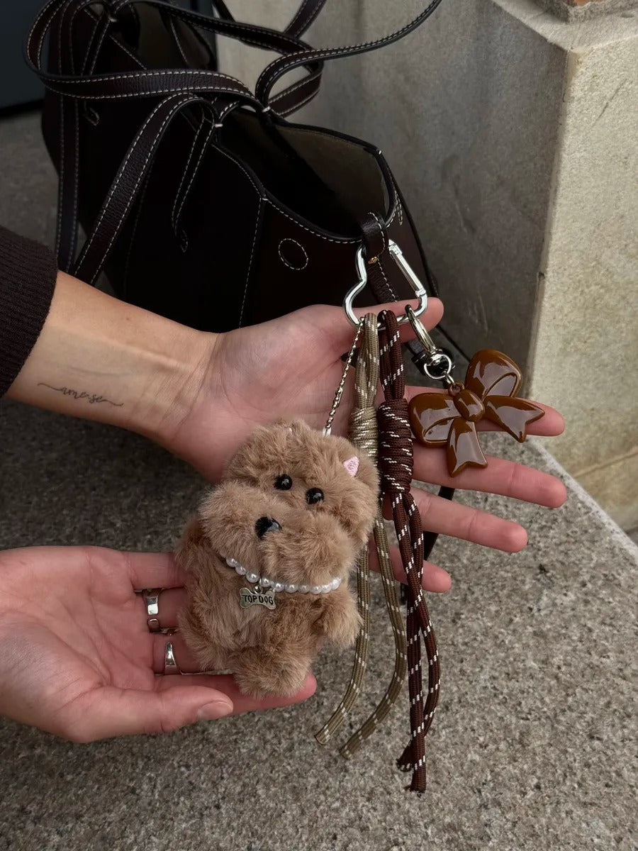 Bijou de sac chien peluche, porte-clés dog, breloque Y2K, accessoire sac, chiot peluche, modèle Swany