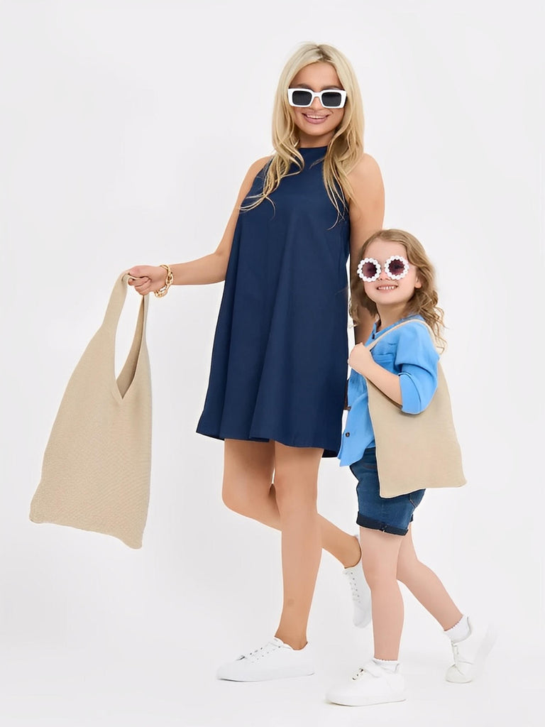 Knitted tote bag, knitted handbag, lightweight tote bag, soft shoulder bag, mom and daughter tote bag, Martine model