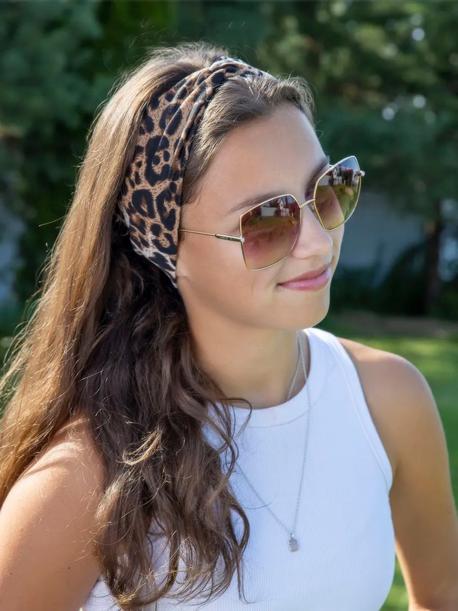 Bandeau pour cheveux femme léopard, accessoire cheveux extensible, maintien confortable, style tendance pour lifestyle, modèle Élodie