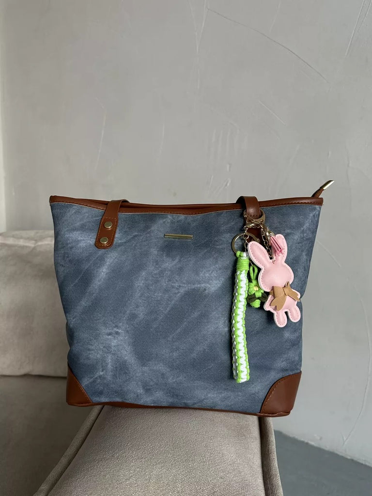 Bijou da borsa con coniglio, portachiavi carino, pompon in pelle, ciondolo con coniglio, accessorio per borsa, modello Lili