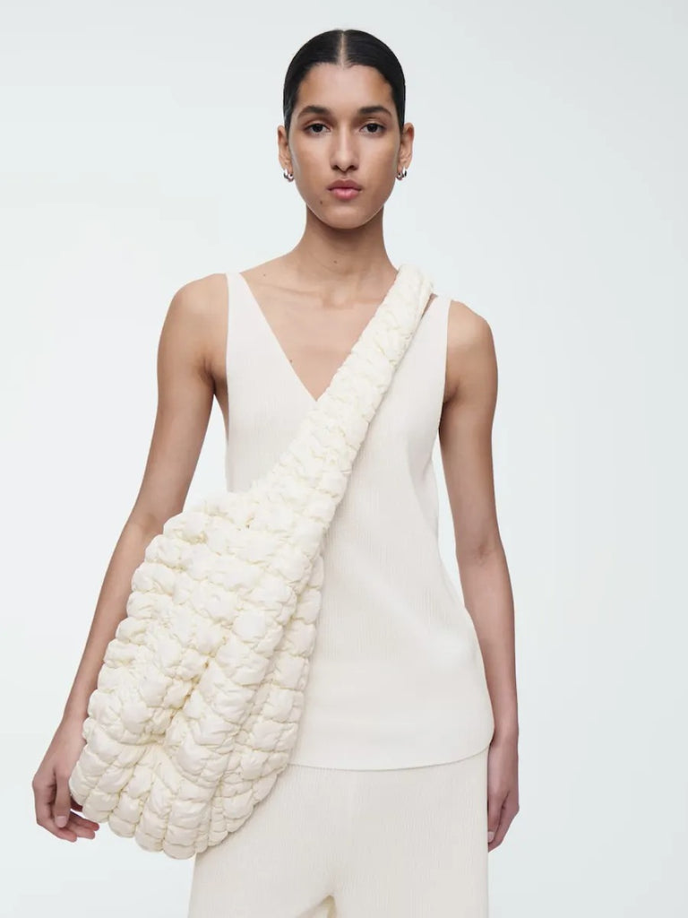 Tote-bag nuage oversize, borsa trapuntata, borsa a tracolla morbida, borsa hobo imbottita, borsa moderna a sacco, stile Y2K, modello Catherine