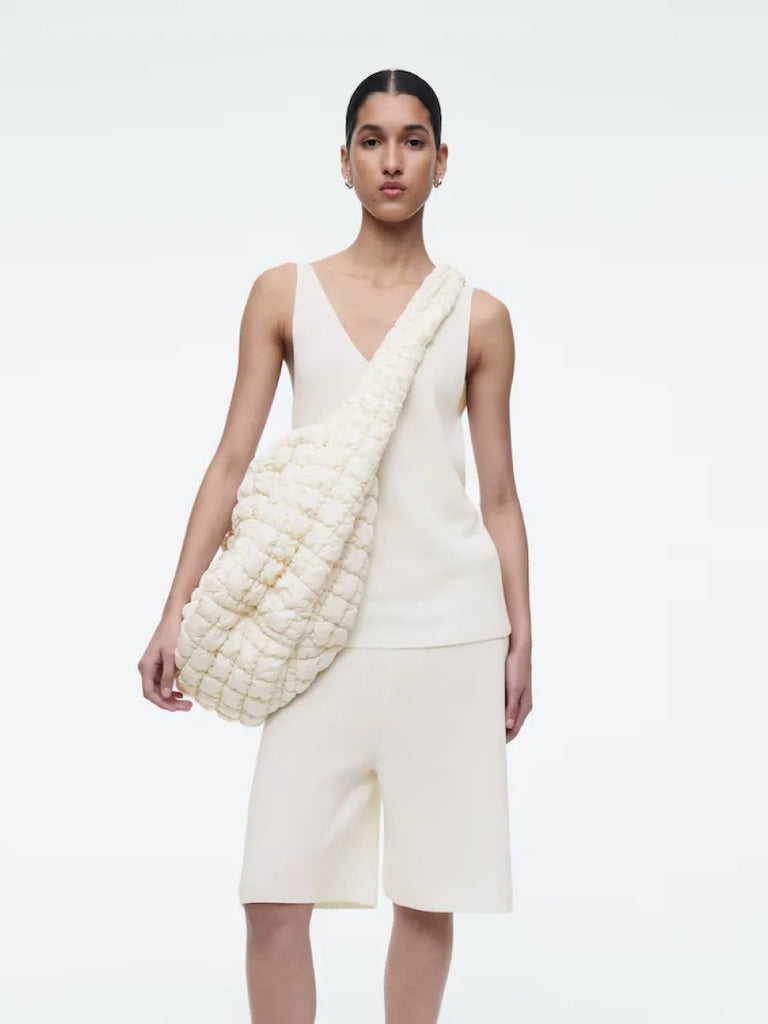 Tote-bag nuage oversize, borsa trapuntata, borsa a tracolla morbida, borsa hobo imbottita, borsa moderna a sacco, stile Y2K, modello Catherine