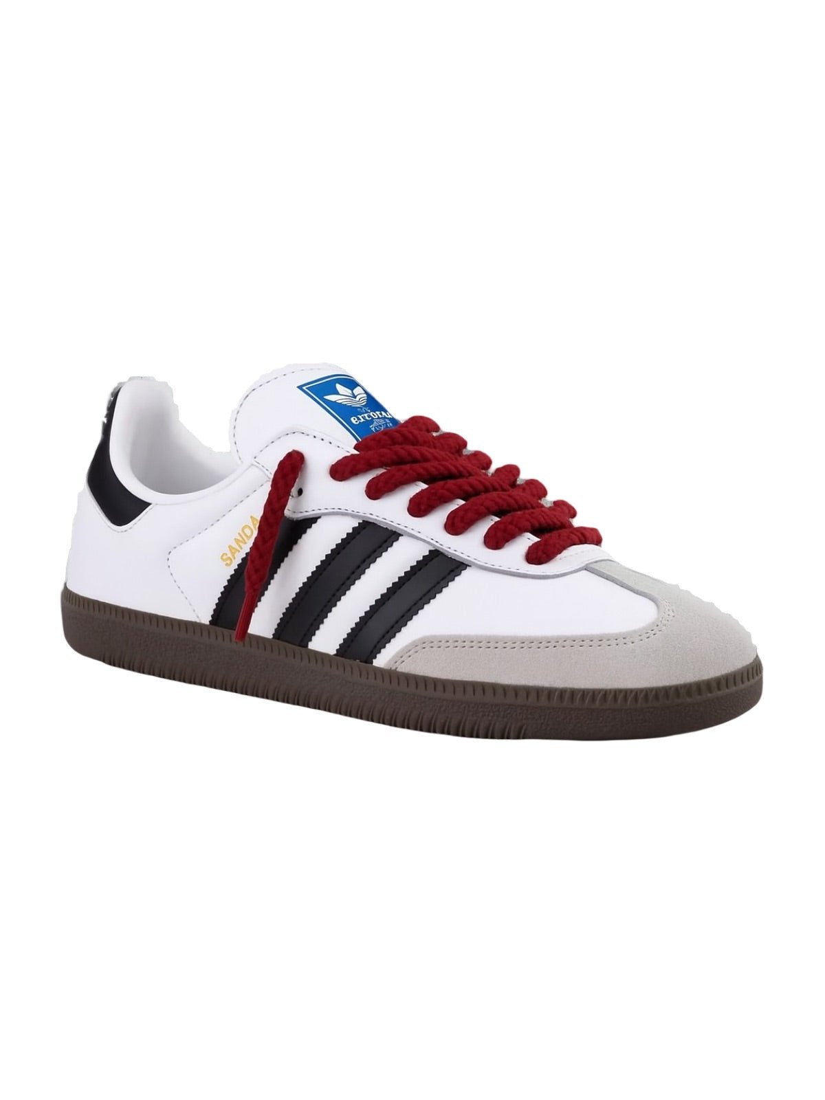Lacets épais coton et lin, lacets ronds 6mm, lacets colorés sneakers, résistants pour chaussures, style moderne y2k, modèle Zadine - Rouge 100 cm