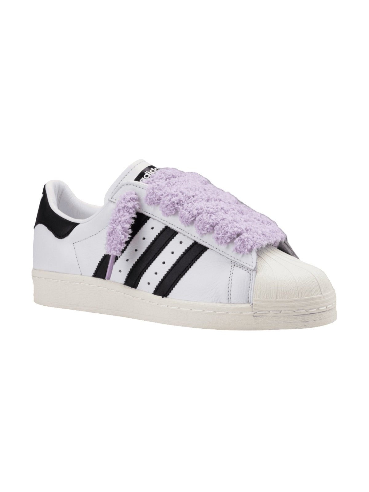 Lacets fluffy big, lacets épais pelucheux, colorés et fantaisie, lifestyle et accessoire sneakers, modèle Uyime - Violet 80 cm