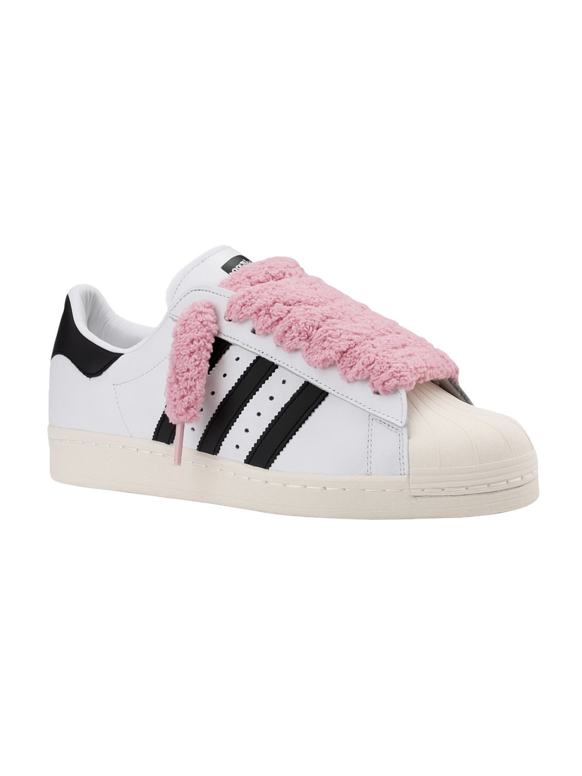 Lacets fluffy big, lacets épais pelucheux, colorés et fantaisie, lifestyle et accessoire sneakers, modèle Uyime - Rose 80 cm