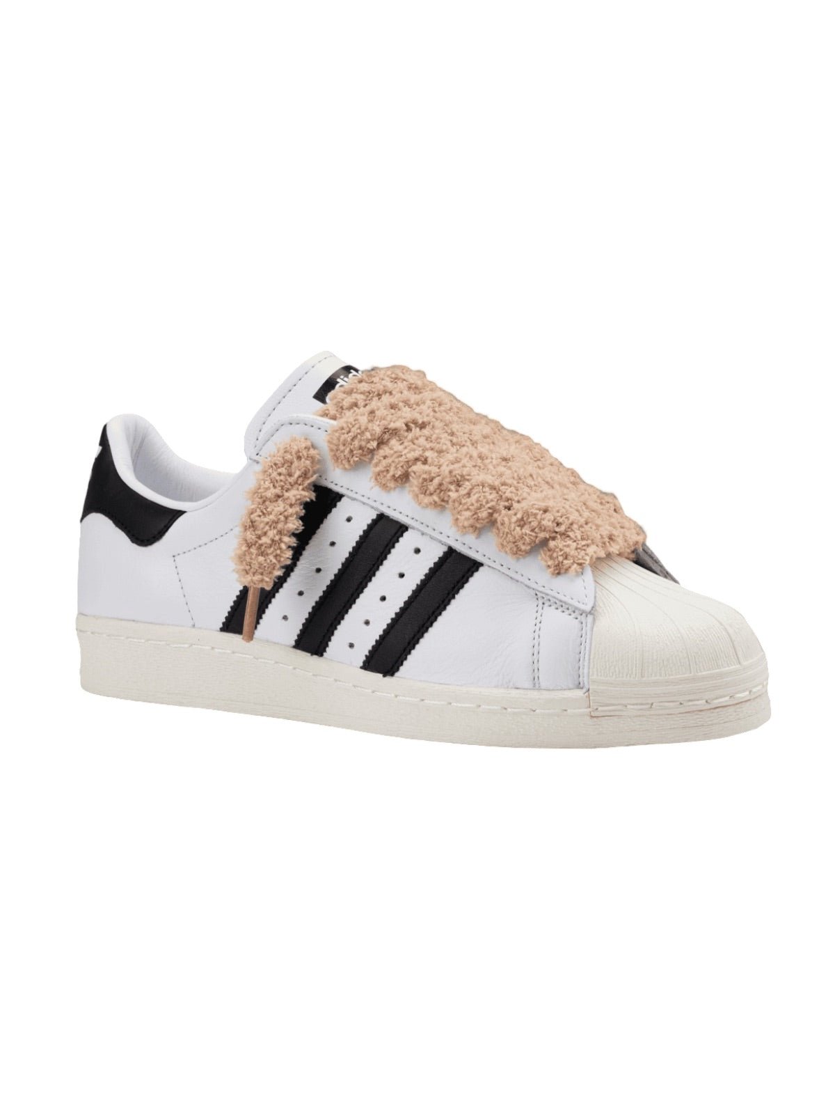 Lacets fluffy big, lacets épais pelucheux, colorés et fantaisie, lifestyle et accessoire sneakers, modèle Uyime - Camel 80 cm