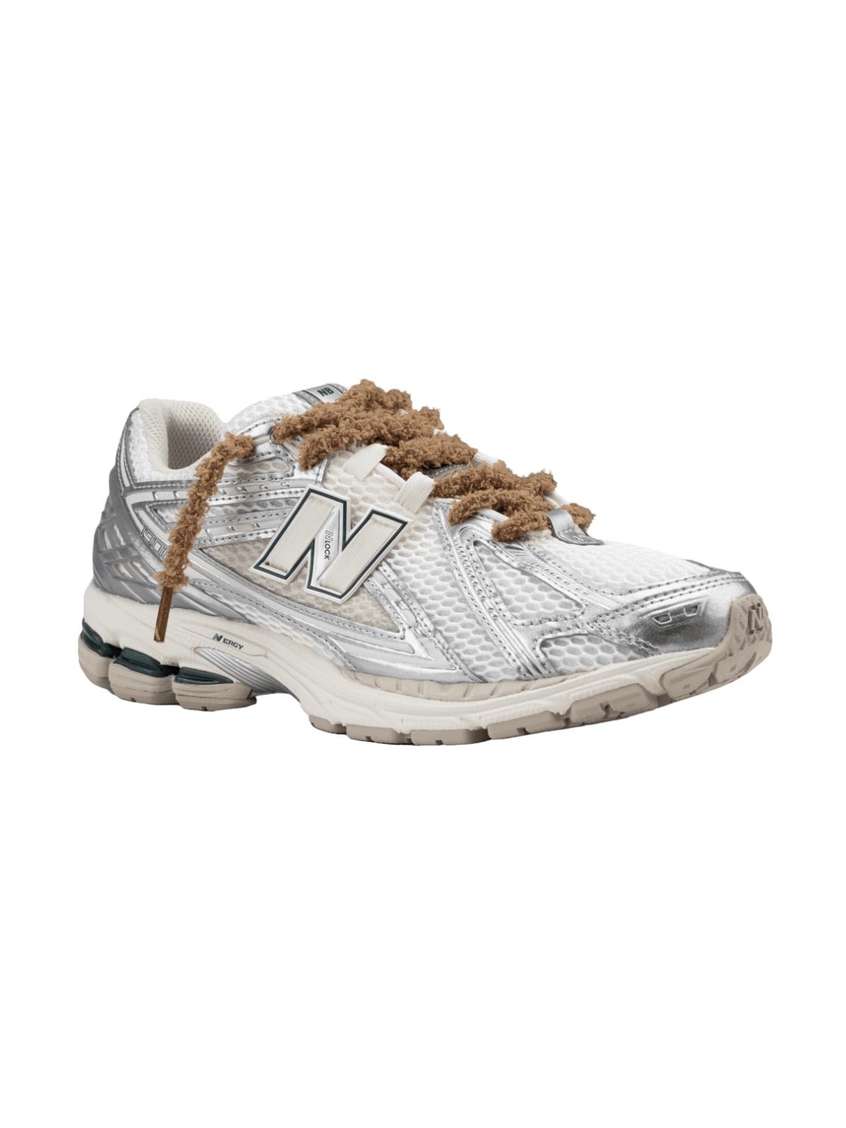 Lacets fluffy, lacets fin pelucheux, colorés et fantaisie, lifestyle et accessoire sneakers, modèle Estime - Marron 80 cm