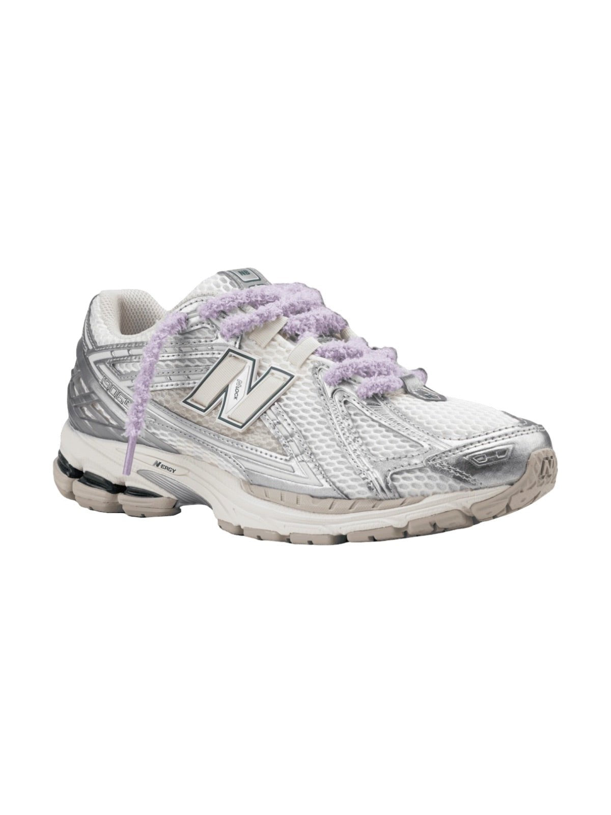 Lacets fluffy, lacets fin pelucheux, colorés et fantaisie, lifestyle et accessoire sneakers, modèle Estime - Violet 80 cm