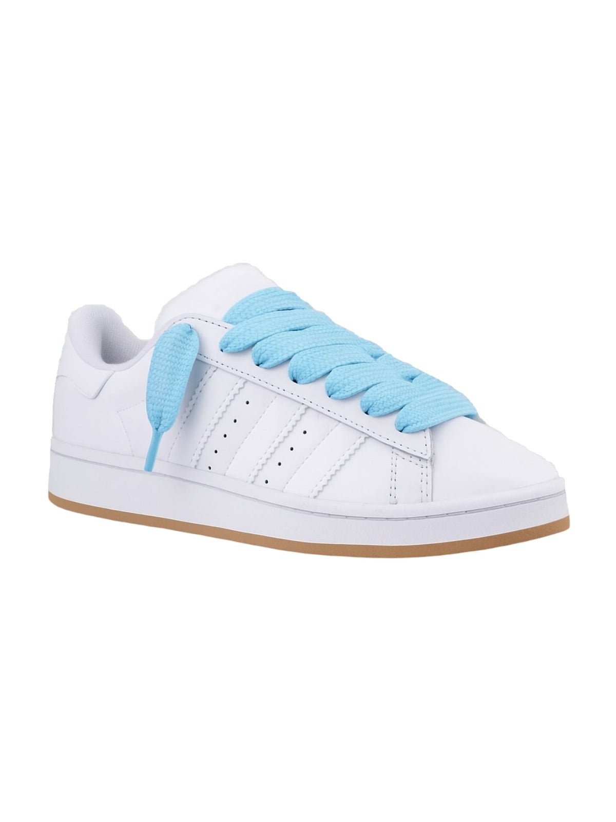 Lacets larges sneakers, lacets plats colorés, lacets épais résistants, mode unisexe, lacets pour baskets et streetwear, y2k, modèle Pencie - Bleu ciel 80 cm