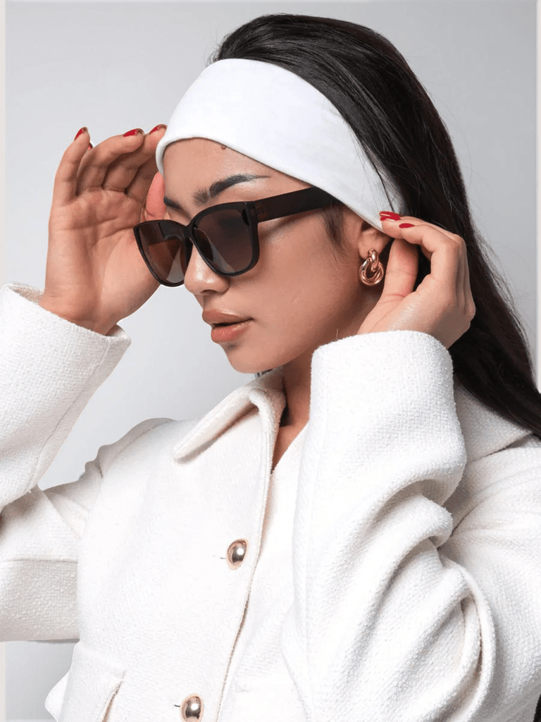 Lot de 6 bandeaux cheveux femme, bandeau large extensible, accessoire coiffure sport yoga fitness, headband coton doux, bandeau maquillage soin visage, modèle Elinda - Bandeau pour cheveux - Noir Blanc et Gris