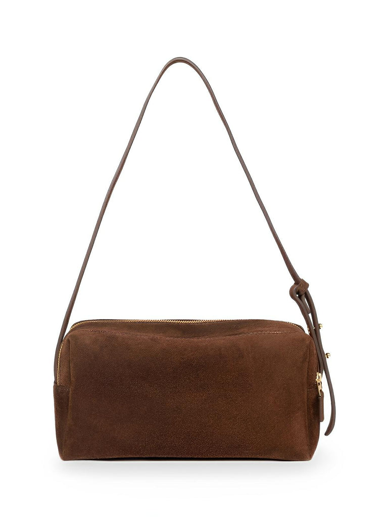 Mini sac à main femme cuir, baguette 90s, petit sac épaule, porté main, bandoulière tendance, modèle Esther - Sac à main - Café