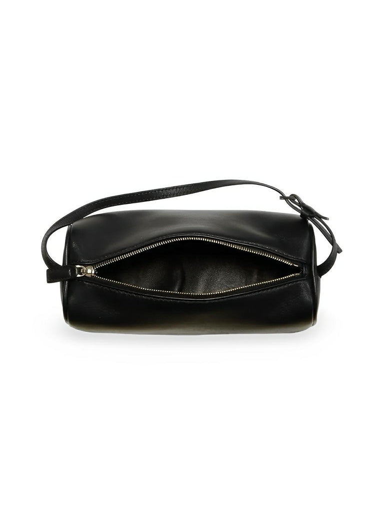 Mini sac à main femme cuir, baguette 90s, petit sac épaule, porté main, bandoulière tendance, modèle Esther - Sac à main - Noir