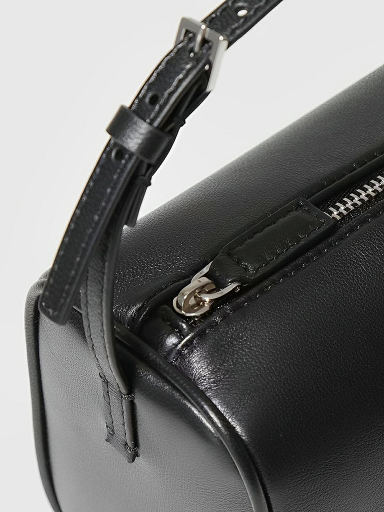 Mini sac à main femme cuir, baguette 90s, petit sac épaule, porté main, bandoulière tendance, modèle Esther - Sac à main - Noir