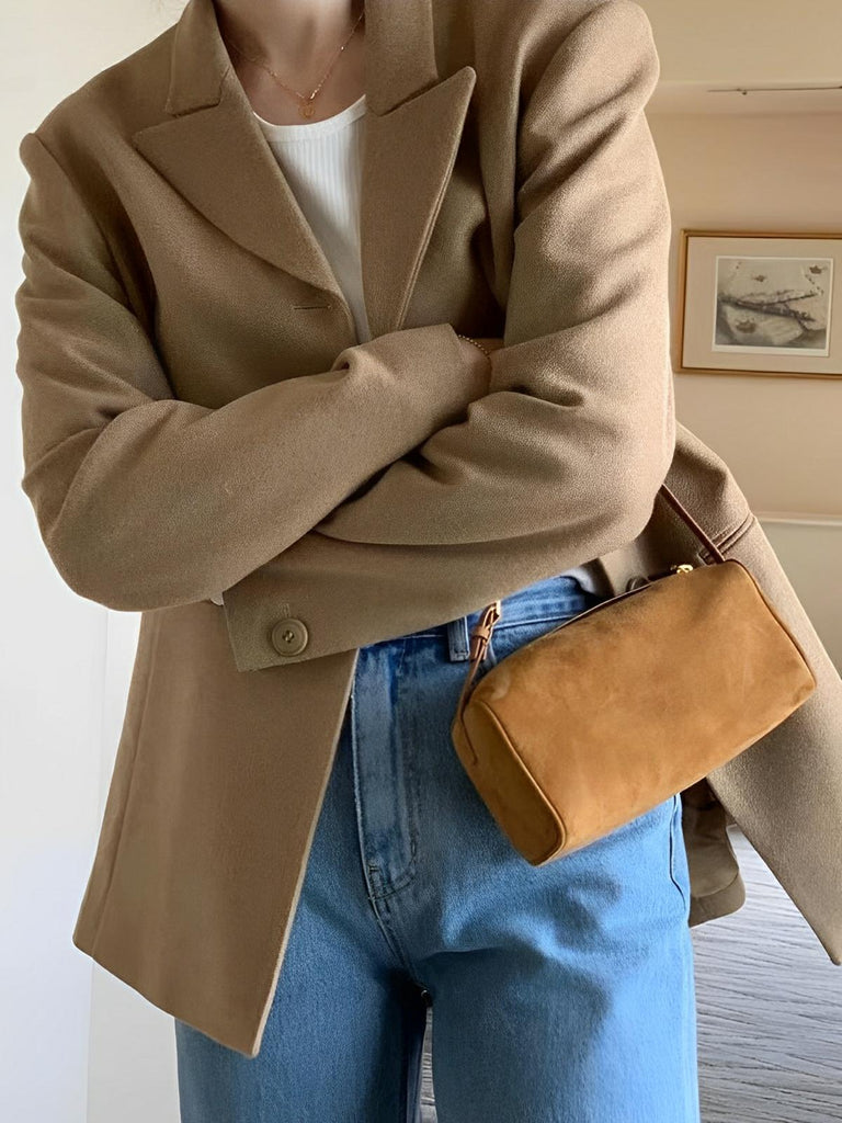 Mini sac à main femme cuir, baguette 90s, petit sac épaule, porté main, bandoulière tendance, modèle Esther - Sac à main - Rouge